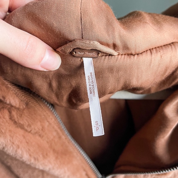 Free People Turn Up Zip Off Hoodie Brown Faux Fur Teddy Jacket - Picture 11 of 13